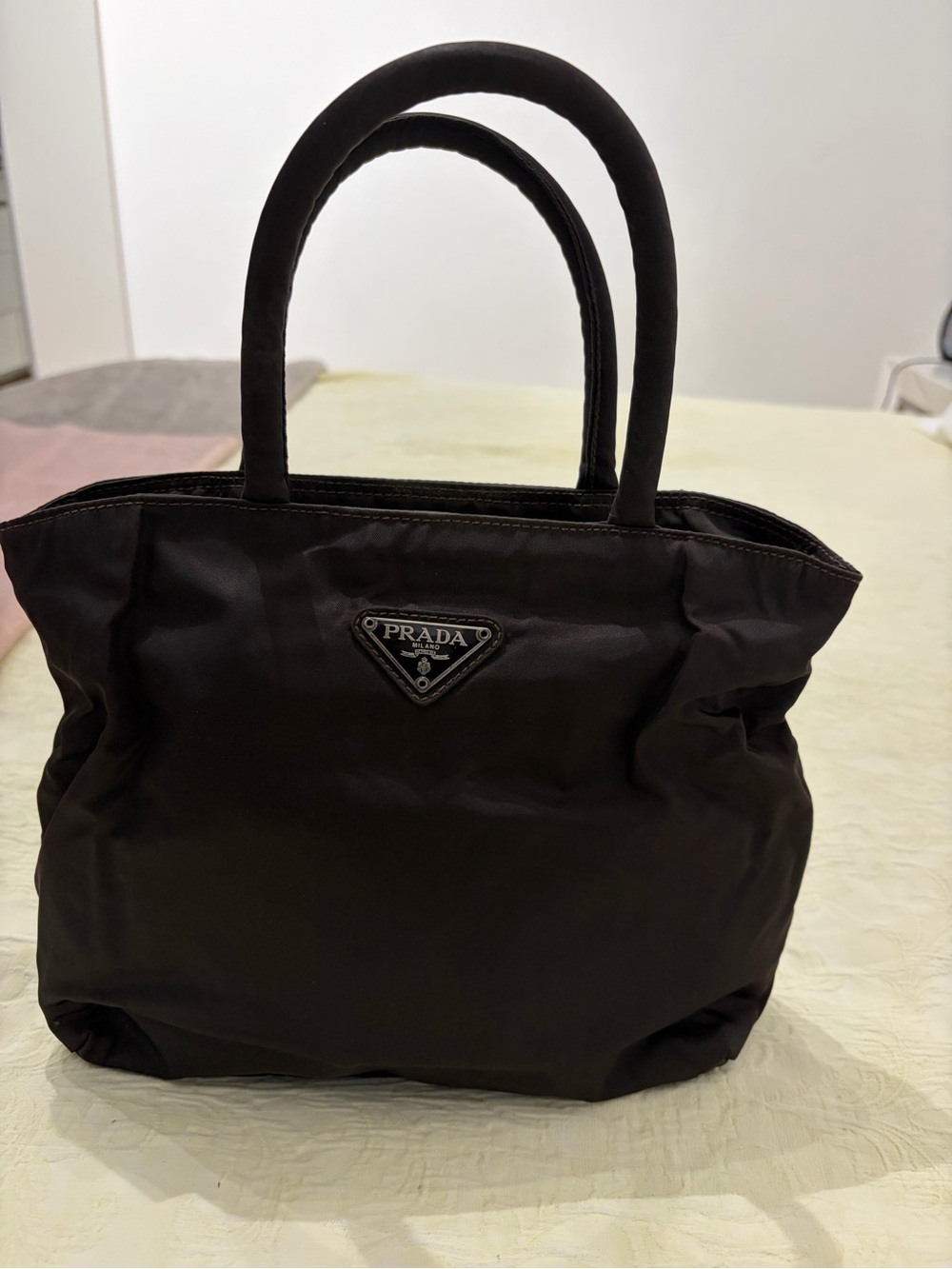 PRADA Brown Nylon Tote Bag